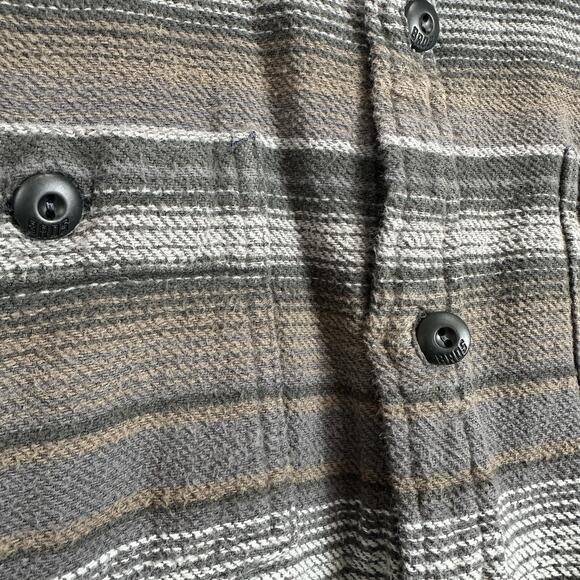 Howler Bros Shirt Mens XL Grey Stripes Rodanthe Blanket Flannel Grunge Outdoor - Picture 7 of 14
